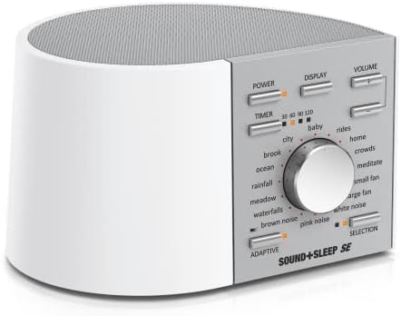 Sound+Sleep SE Special Edition High Fidelity Sleep Sound Machine with Real Non-Looping Nature Sounds, Fan Sounds,White/Silver
