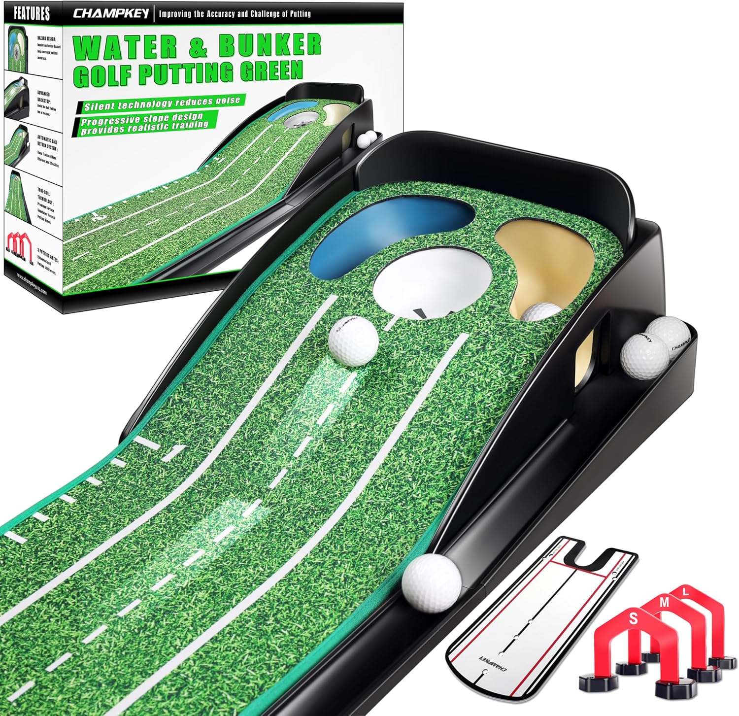 CHAMPKEY Professional Hazard Golf Putting Green Come with