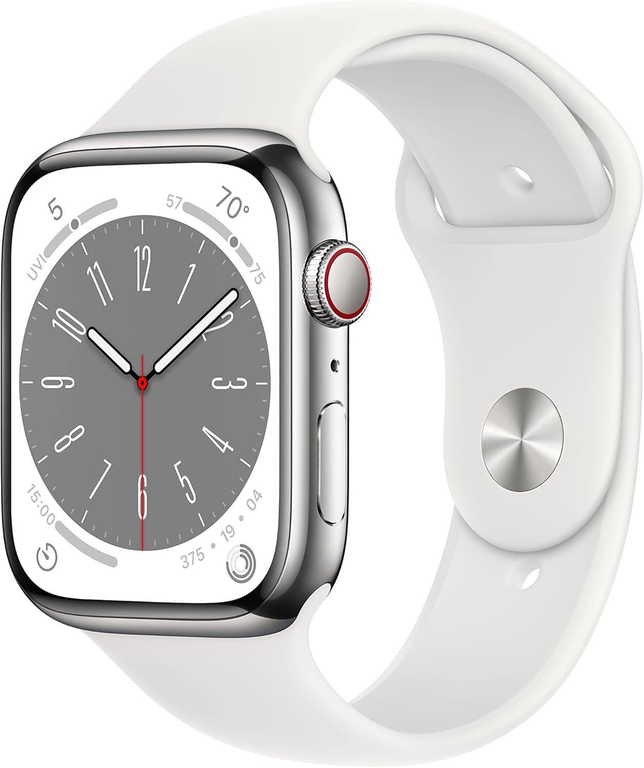 apple watch series 8 gps cellular 45mm silver stainless