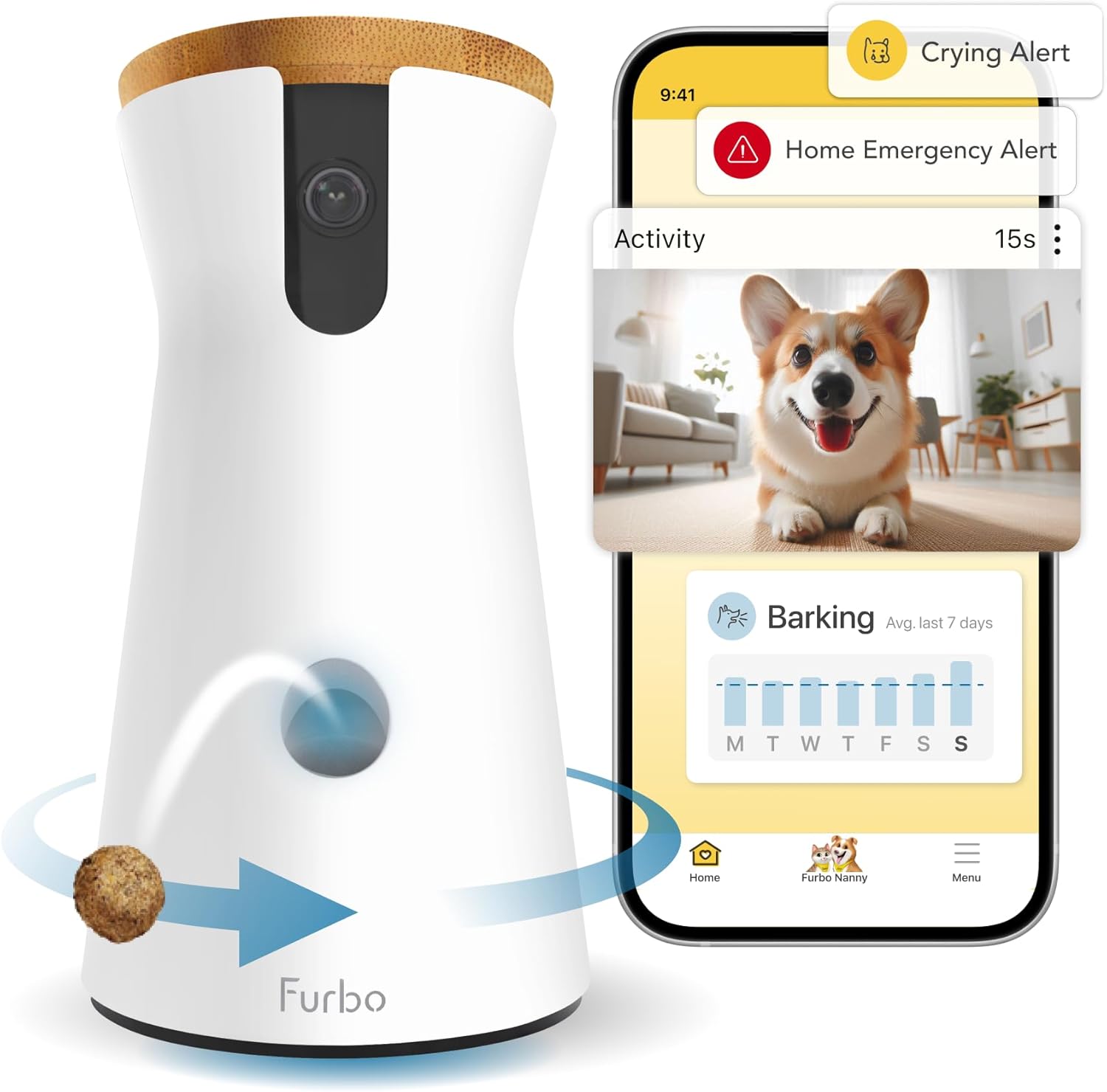 furbo 360° dog camera nanny bundle home security