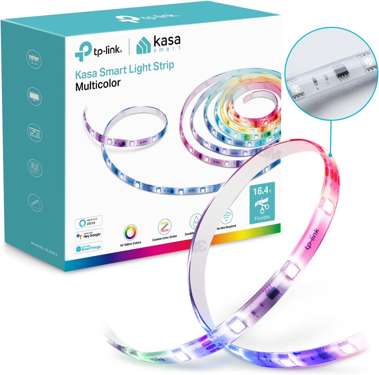 kasa smart led light strip 50 color zones rgbic 164ft