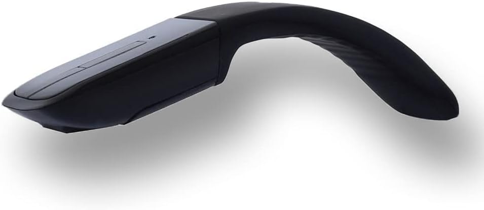 Bluetooth Arc Touch Mouse Slim Portable Wireless Folding Ergonomic Optical Mouse (Bluetooth-Black)