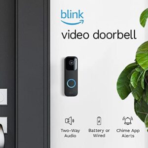 Like-New Blink Video Doorbell, Two-way audio, HD video, motion alerts, Alexa enabled, wired/wire-free (Black)
