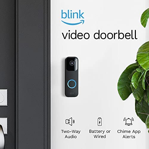 Like-New Blink Video Doorbell, Two-way audio, HD video, motion alerts, Alexa enabled, wired/wire-free (Black)