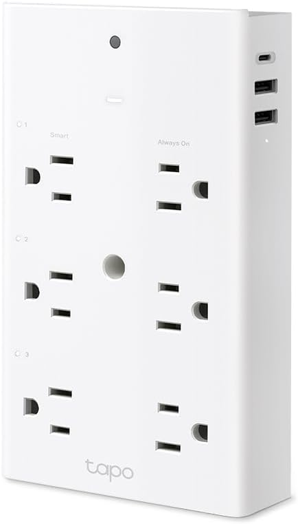 Tapo P306: Smart Plug Outlet Extender w/ 3 Outlets, 18W Fast Charging, USB-C & USB-A, Night Light, Apple HomeKit, Alexa, Google