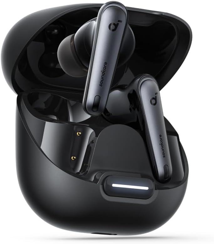 Soundcore by Anker Liberty 4 NC Wireless Earbuds, 98.5% Noise Reduction, Adaptive Noise Cancelling to Ears and Environment, Hi-Res Sound, 50H Battery, Wireless Charging, Bluetooth 5.3