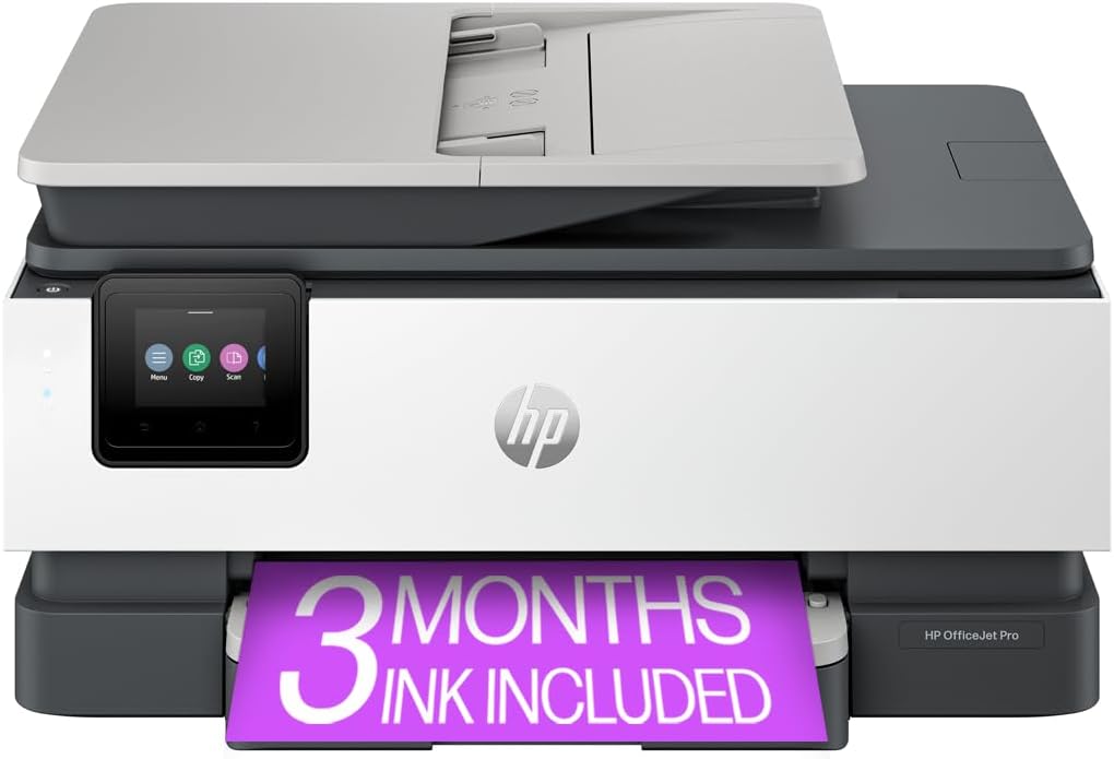 HP OfficeJet Pro 8135e Wireless All-in-One Inkjet Printer, Print, Scan, Copy, Fax, ADF, Duplex, 3 Months Instant Ink (40Q35A)