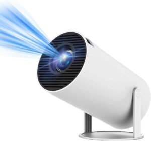 Here’s the rewritten text for SEO (under 60 characters):  
HY300 Mini Projector 4K Smart Auto Keystone 180° Rotation