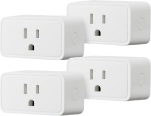 Amazon Basics Smart Plug, Alexa Only, 2.4 GHz Wi-Fi, No Hub, 4-Pack, White
