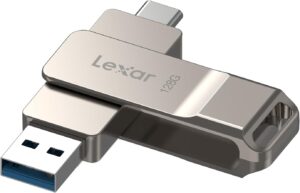 Lexar D40E 128GB USB 3.2 Gen 1 Type-C Flash Drive, Swivel Metal Design