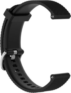 LOKEKE 20mm Dual-Color TicWatch C2 Band (Black/Silver) for Samsung Galaxy Watch 42mm