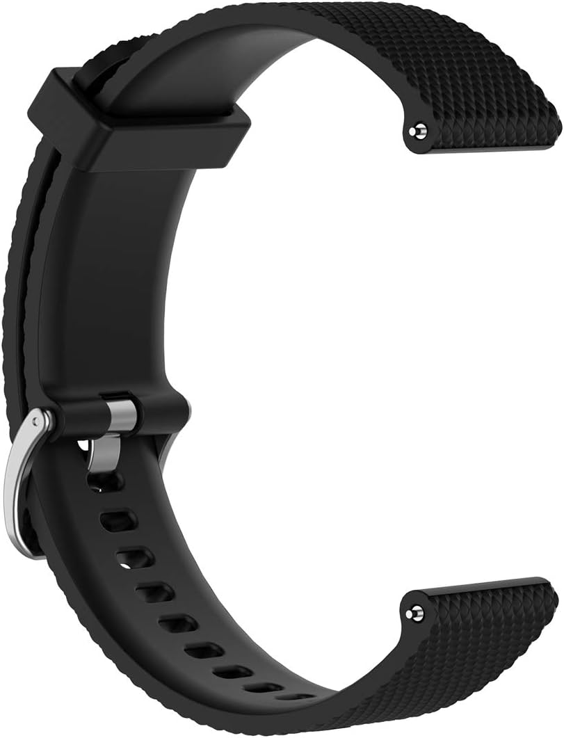 LOKEKE 20mm Dual-Color TicWatch C2 Band (Black/Silver) for Samsung Galaxy Watch 42mm