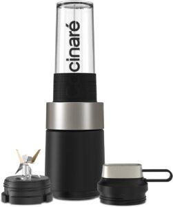Cocinare Personal Blender, 1100W, 6 Titanium Blades, 16 Oz Portable, Black
