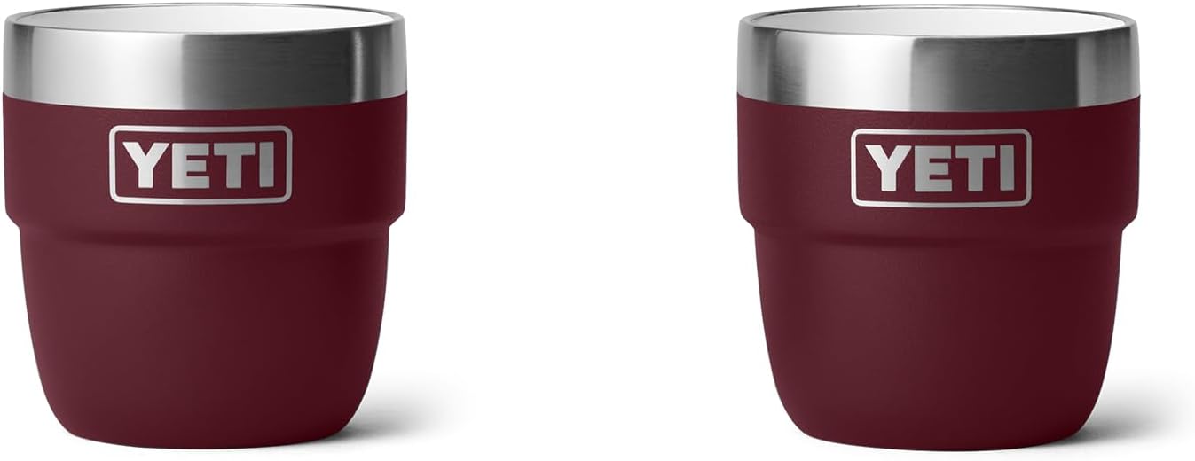YETI Rambler 4 oz Stackable Cup, Stainless Steel, Vacuum Insulated Coffee Cup, 2 Pack