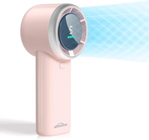 Portable Fan Handheld Mini Fan: High Speed USB Rechargeable 10H Battery (Pink)