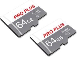 2 Pack TF Card 64GB with Adapter, High Speed Memory Card (TF183 White Gray 64GB)