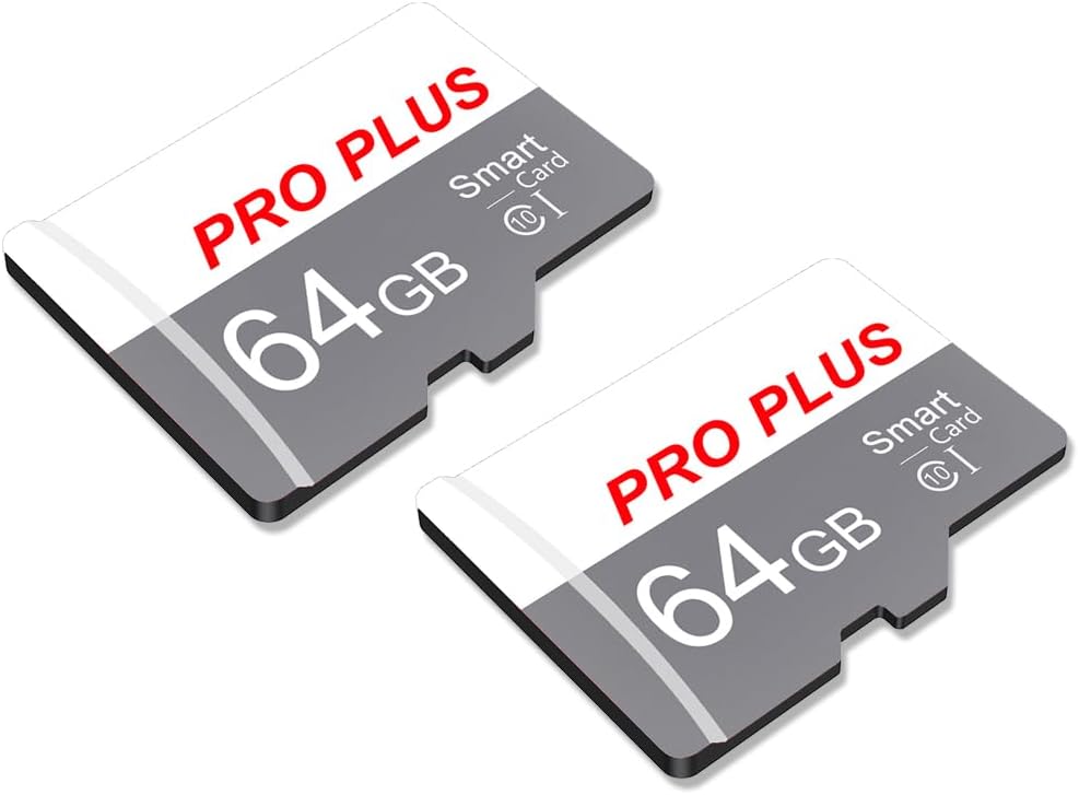 2 Pack TF Card 64GB with Adapter, High Speed Memory Card (TF183 White Gray 64GB)