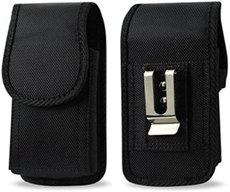 Military Grade Heavy Duty Holster Nylon Metal Clip for Flip/Smartphone 4.25x2.25x0.85in Rugged Nylon Canvas Belt Case
