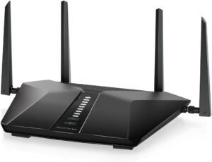 NETGEAR Nighthawk 6-Stream Dual-Band WiFi 6 Router (RAX54S)  Security Features, AX5400 Wireless Speed, Up to 5.4 Gbps, Covers up to 2,500 sq. ft., 25 Devices - 1-Year Armor Subscription Included