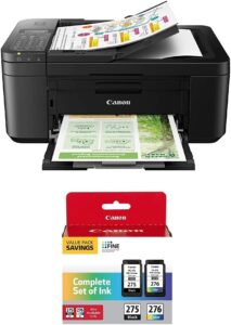 Canon PIXMA TR4720 All-in-One Wireless Printer, Auto Document Feeder, Mobile Printing, Fax, Black, PG-275/CL-276 Multi Pack