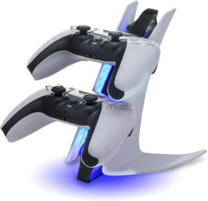 PS5 Controller Charger, PlayStation 5 Charging Station with LED & Cable