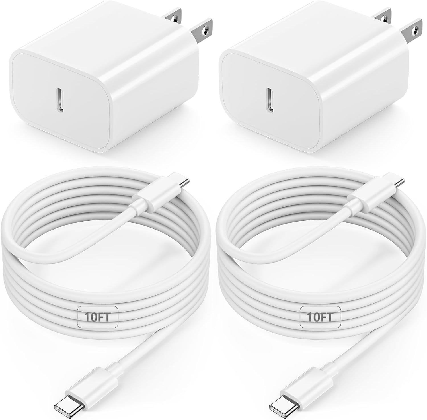10FT iPad Charger Fast Charging Cord, 2Pack 20W USB C Fast Charger for iPad 10th/11th, iPad Pro, iPad Air, iPad Mini