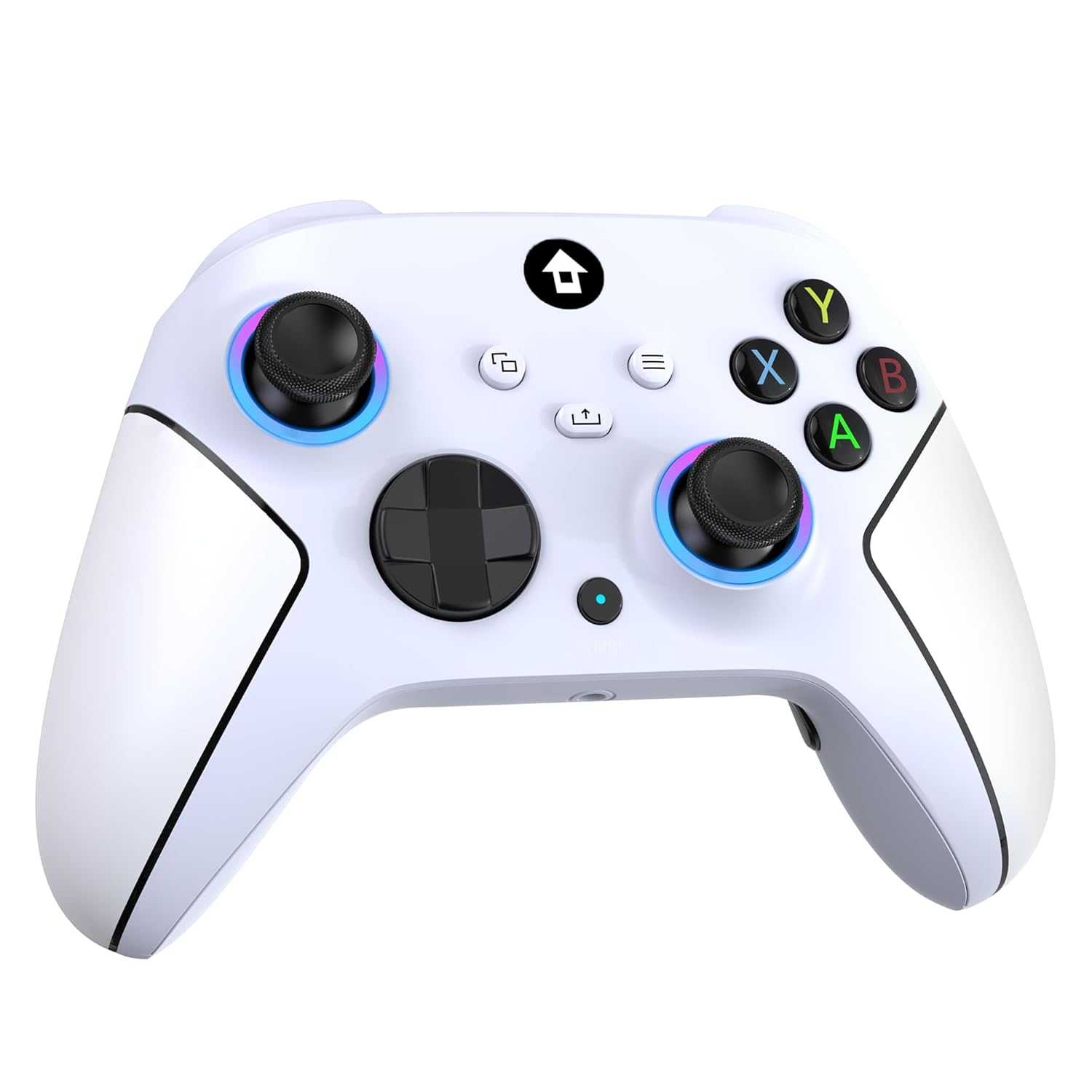 Upgraded 2.4GHz Wireless Xbox Controller for Xbox One/Series X|S, PC, Steam – RGB, Turbo, Vibration, 3.5mm Jack (Flame White)