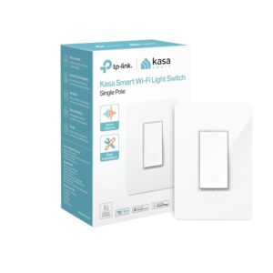 Kasa Smart Light Switch HS200, Single Pole, Neutral Wire, 2.4GHz Wi-Fi, Alexa, Google Home, UL Certified, No Hub, White