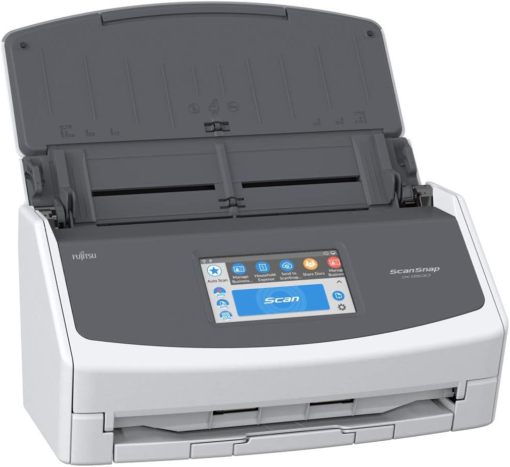 Fujitsu ScanSnap iX1500 Color Duplex Document Scanner with Touch Screen for Mac and PC (White Model, 2020 Release) (Renewed)
