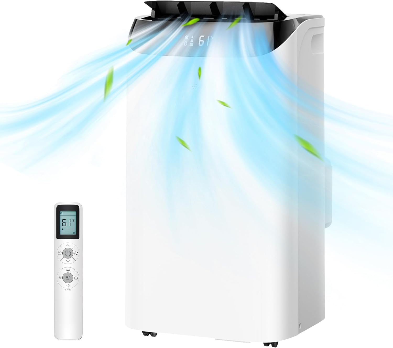 60 chr 12000 BTU Portable Air Conditioners for Room up to 500 sq.ft, 3-IN-1 Quiet Cooling Portable AC Unit with Fan & Dehumidifier Function, 24H Timer Sleep Mode, Remote Control & Windows Kit Included"  

Rewritten:  
"12000 BTU Portable AC for 500 sq.ft, 3-in-1 Cooling, Fan, Dehumidifier, 24H Timer, Remote, Window Kit