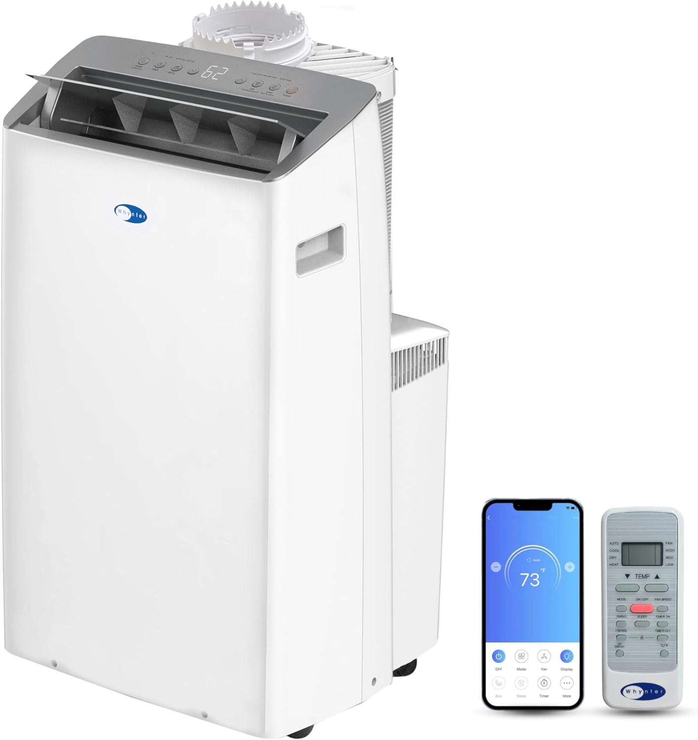 Whynter Inverter Portable AC 14,000 BTU, Dual Hose, Wi-Fi, NEX ARC-1230WN, White