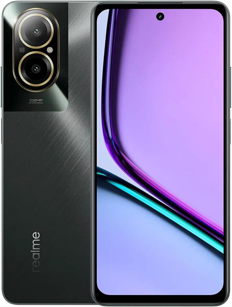 realme C67, 6GB RAM+128GB Unlocked Android Smartphone, 6.72'' FHD+ Display, Dual-SIM, 108MP 3X in-Sensor Zoom Camera, 5000 mAh Battery, SUPERVOOC Fast Charging, Black Rock, EU Charger