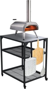 Ooni Medium Modular Table - 31x22x35 Inch Pizza Oven Cart, Stainless Steel