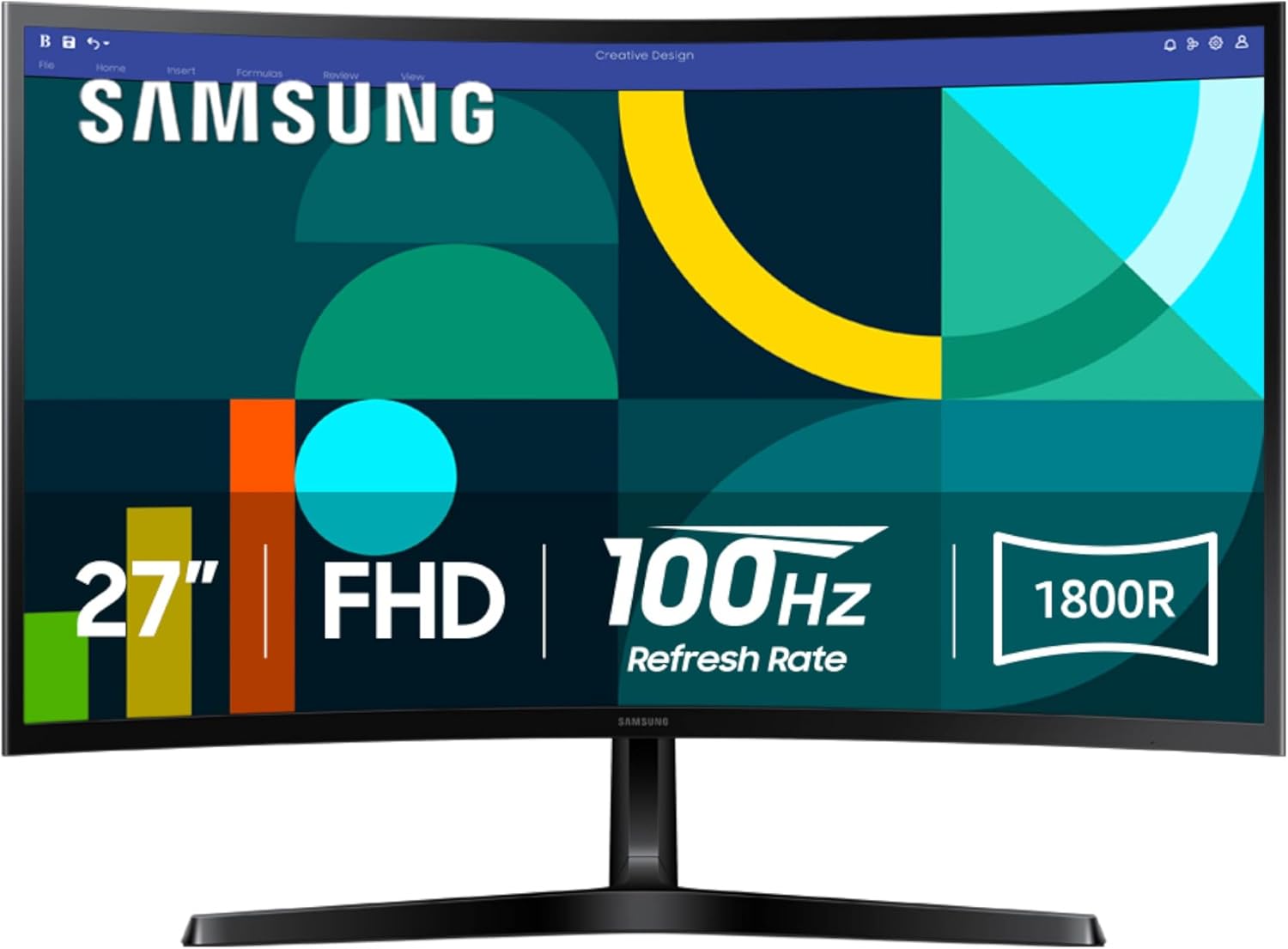 SAMSUNG 27" Essential S3 (S36GD) FHD 1800R Curved Monitor, 100Hz, LS27D366GANXZA
