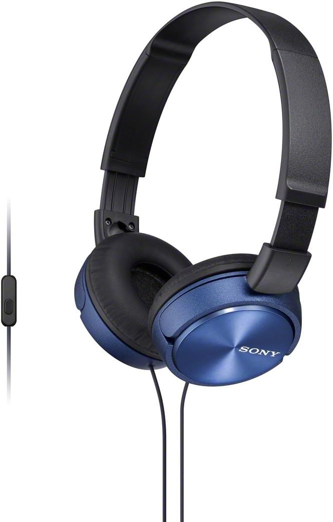 Sony MDR-ZX310AP ZX Series Wired On-Ear Headphones with Mic, Blue