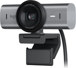 Logitech MX Brio 4K Webcam, 1080p 60FPS, Noise-Reducing Mics, USB-C - Graphite