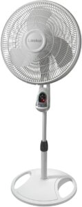 Lasko Oscillating Pedestal Stand Fan with Timer & Remote, 16", White, 1646