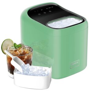 Ice Makers Countertop, 9 Cubes in 6 Mins, 33lbs/Day, One-Click, Self-Cleaning (Green)