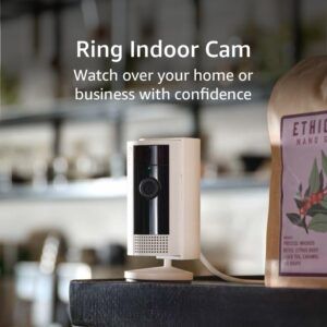 Ring Indoor Cam (newest model) Home or business security in 1080p HD video, White