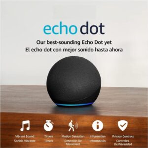 Echo Dot (5th Gen) | International Version with EU Adaptor | Charcoal