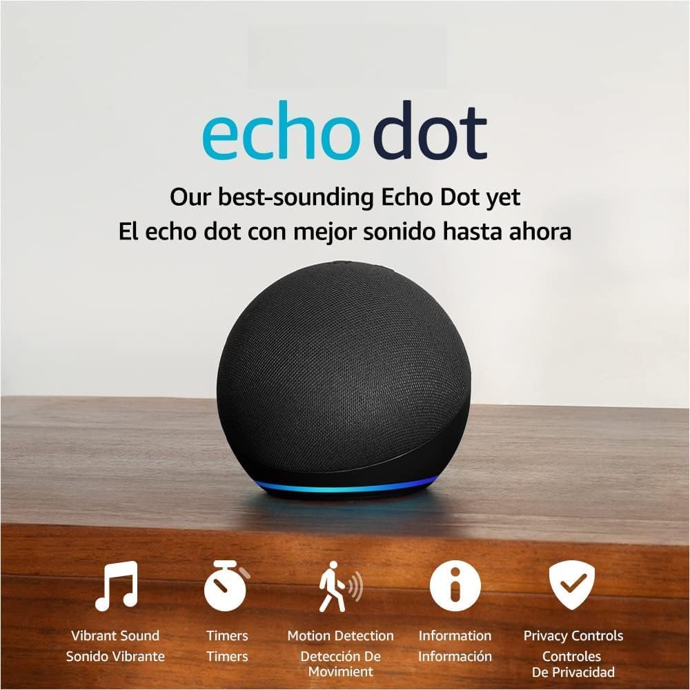 Echo Dot (5th Gen) | International Version with EU Adaptor | Charcoal