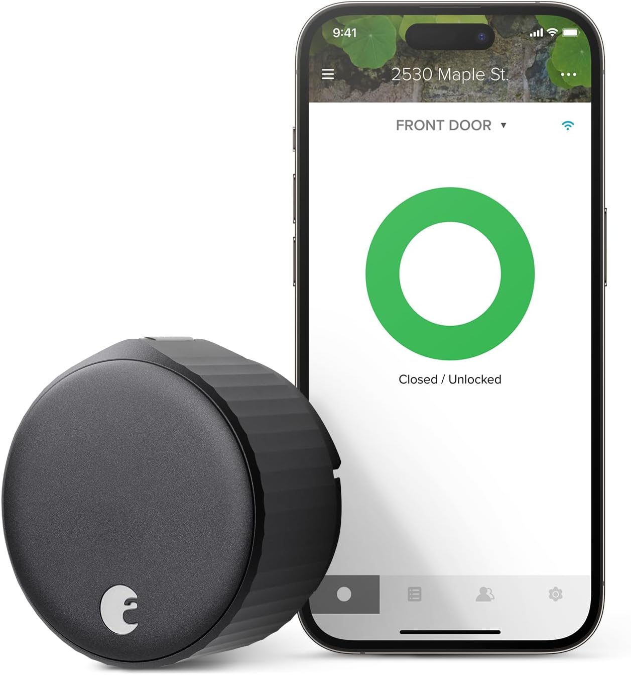 August Home, Matte Black Wi-Fi Smart Keyless Entry Door Lock (4th Gen), AUG-SL05-M01-G01