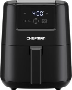 CHEFMAN 2 Qt Mini Air Fryer Digital Compact Nonstick Dishwasher Safe Black