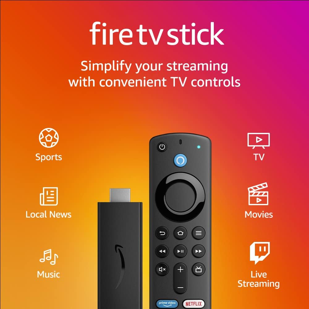 Like-New Fire TV Stick with Alexa Voice Remote (includes TV controls), HD