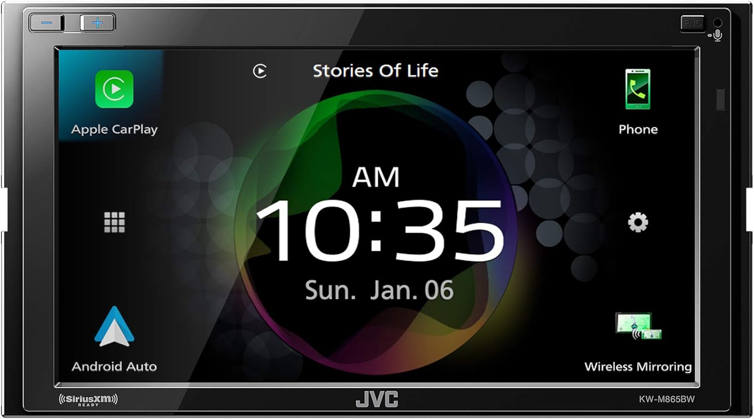 JVC KW-M865BW Wi-Fi CarPlay Android Auto 6.8" Touchscreen Bluetooth USB