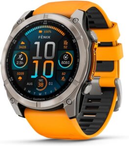 Garmin fēnix 8 51mm, AMOLED, Sapphire, Titanium, Spark Orange/Graphite