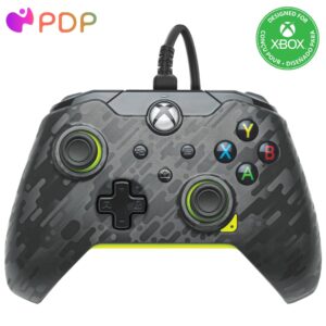 PDP Wired Xbox Gaming Controller for Xbox Series X|S, Xbox One, PC – Electric Carbon Grey/Yellow
