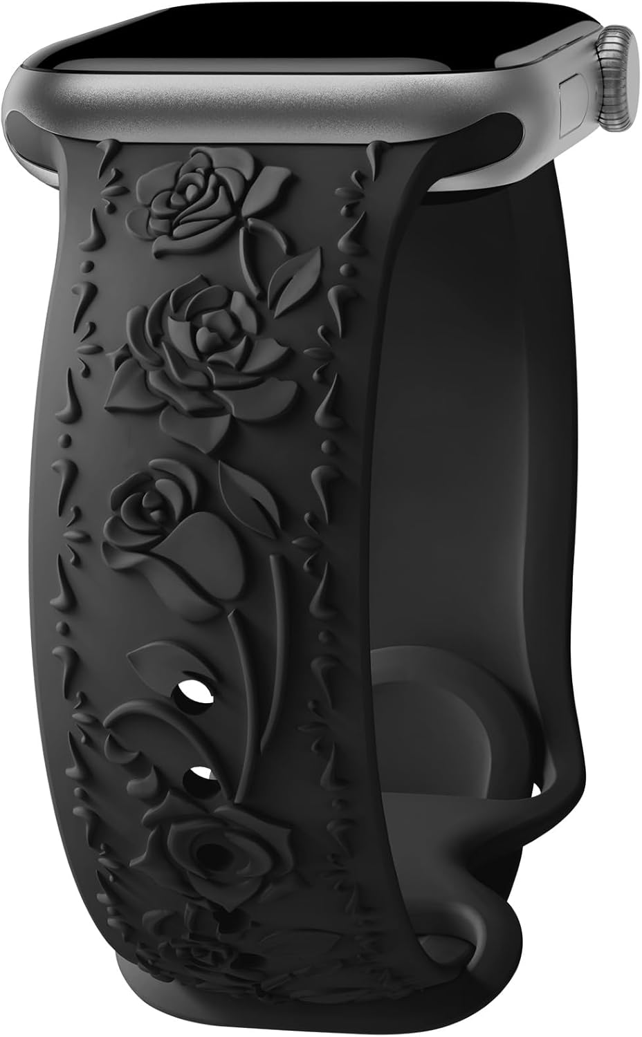 Floral Engraved Apple Watch Band 40mm 41mm 38mm 42mm 44mm 45mm 46mm 49mm