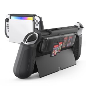 KIWIHOME Dockable Protective Case for Nintendo Switch OLED 2021, TPU Grip Cover