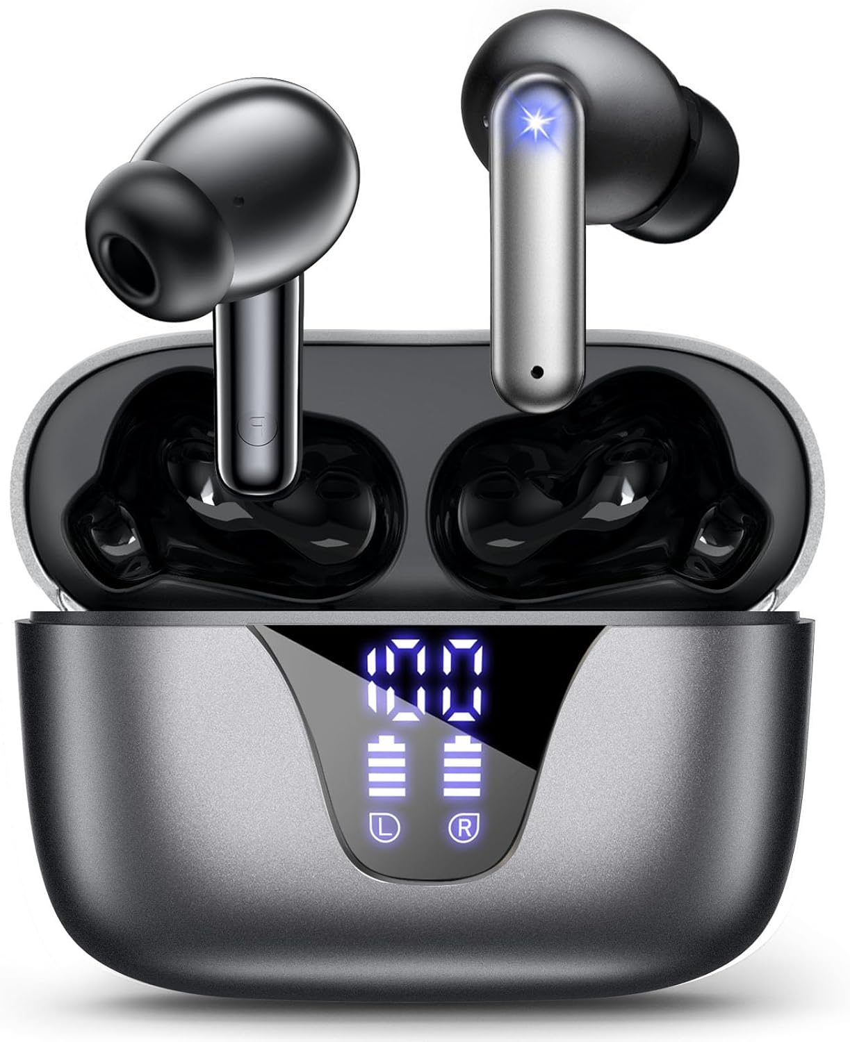 ZIUTY Wireless Earbuds 2025, 50Hrs Playtime, Deep Bass, Power Display Case, IPX5, Mic
